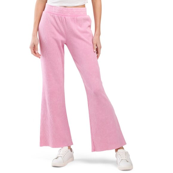SUNNYSIDE BY SUNDRY fuschia Waffle Wide Leg Pants - Picture 1 of 2